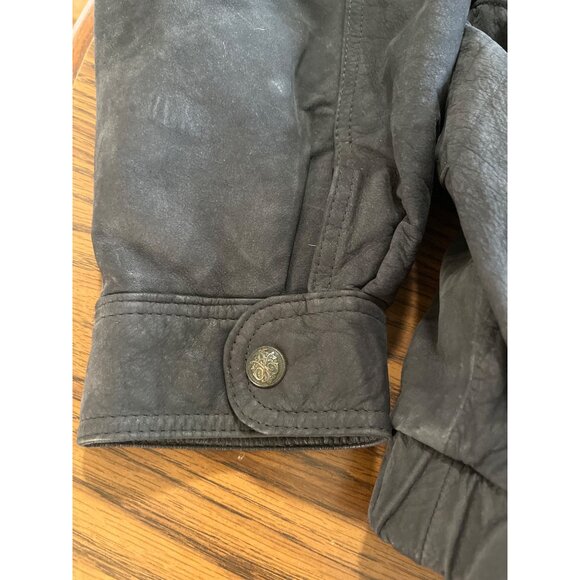 Saddlebred black leather zip front bomber jacket size XL - Picture 7 of 10